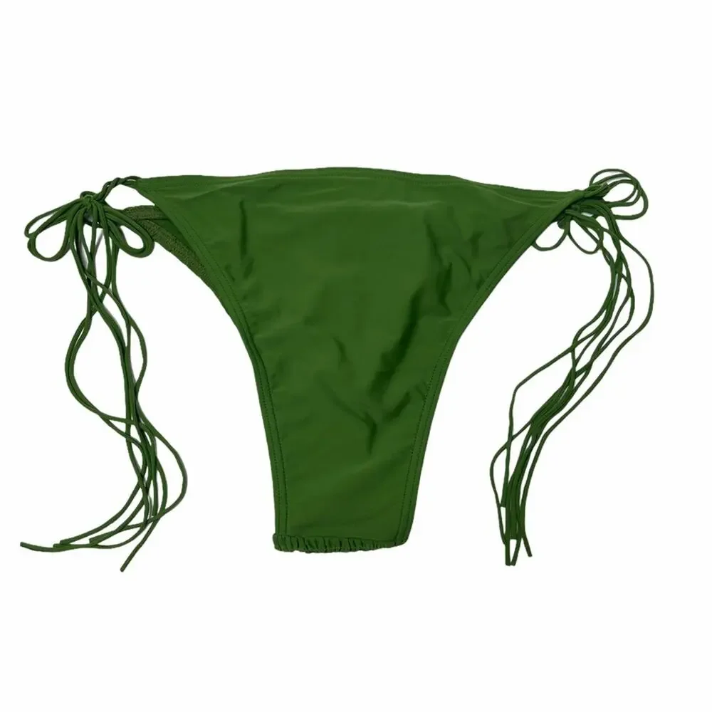 Minkpink Lush Shirred Tassle Swim Bottom Green M